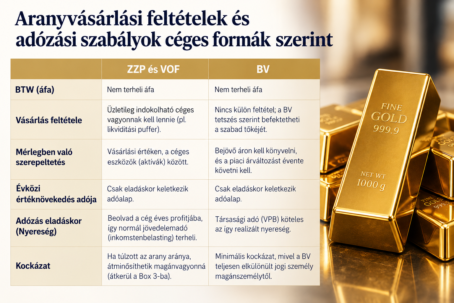 Arany mint céges befektetés